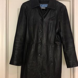 Kenneth Cole Women’s Black Leather Coat